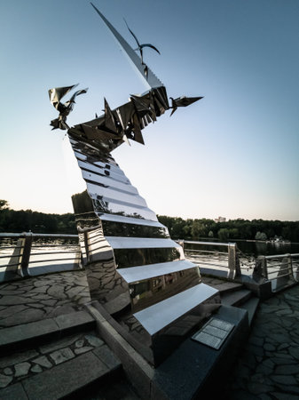 Minsk, Belarus-July 2022: Sculpture Road to the Future.のeditorial素材
