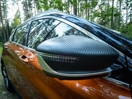 Minsk, Belarus - June 2022: Orange Geely Coolray car.のeditorial素材