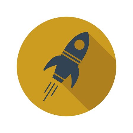 Vector illustration of a rocket in a circle with a shadowの写真素材