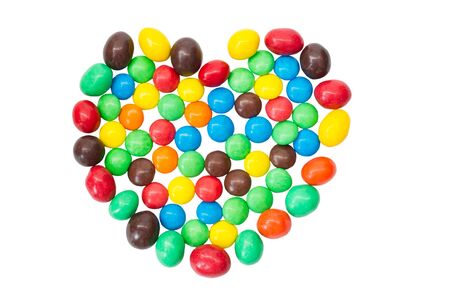 SONY multicolored,  colorful candy, sweets in the shape of hearts isolated on a white backgroundDSCの写真素材