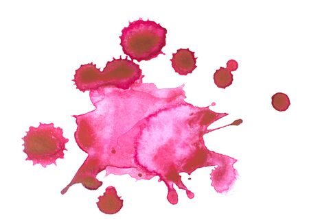 Set of watercolor colorful drops and spray on a white background.の写真素材