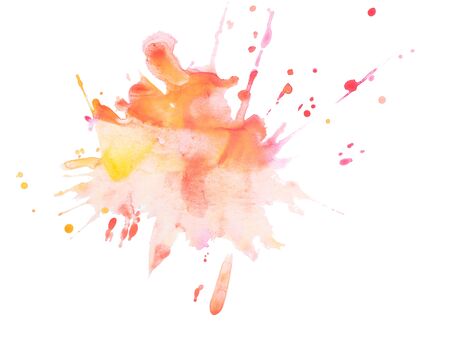 Colorful watercolor stripe background isolated on background,  blot, spray, dropsの写真素材