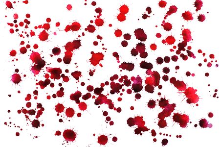 Red watercolor stripe background isolated on background,  blot, spray, dropsの写真素材