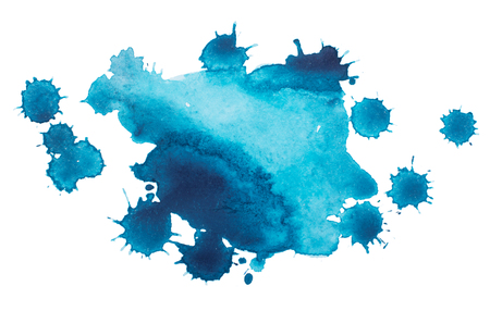 Set of watercolor colorful drops and spray on a white background.の写真素材