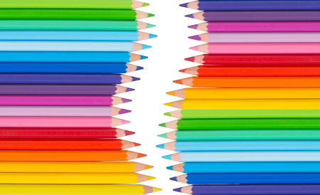 Colour or color pencils, isolated on white background..の写真素材