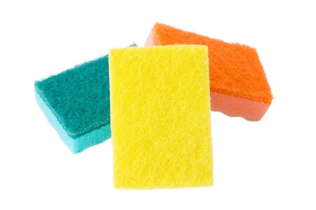 Sponges  for washing dishes  isolated on the white background.の写真素材