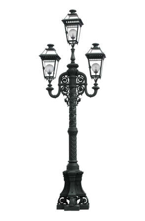 Street lamppost  isolated on white background, lamps, light.の写真素材