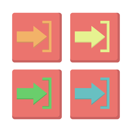 Arrow sign flat icon set. Simple internet button. Contemporary modern style. vector illustration web design elementsのイラスト素材