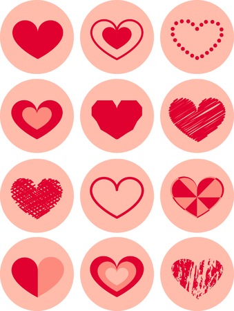 Heart set Icon Vector  Color Variations Valentine's Day, love.のイラスト素材