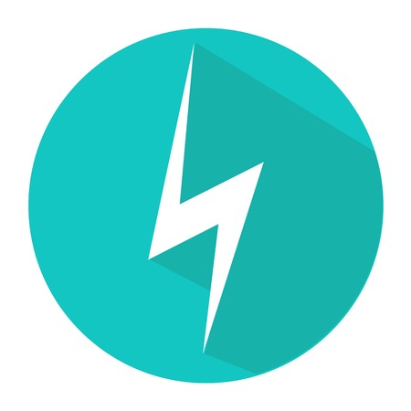Vector illustration, flat design icon lightning circle, button, a symbol of the web.のイラスト素材