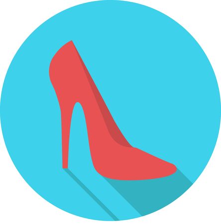 female shoes heeled, web flat design icon. vector.のイラスト素材