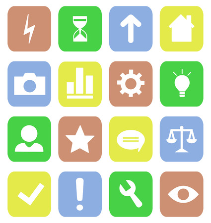 Universal vector set of icons, symbols for, business, work, shopping, finance, media, marketingのイラスト素材
