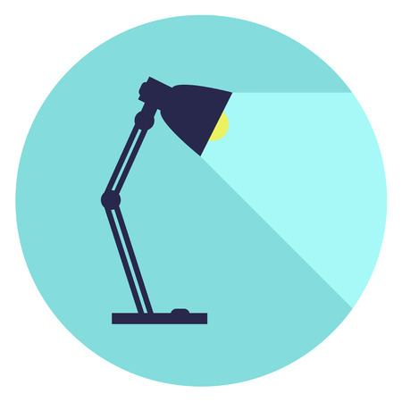 table-lamp, desk lamp,  reading-lamp with light,  flat style vector illustration.のイラスト素材