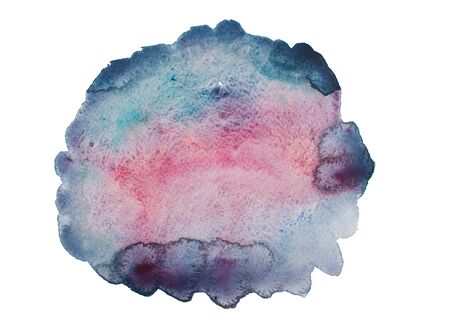 Blot painted with watercolors isolated on a white backgroundの写真素材