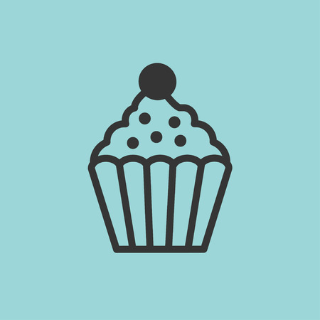 Cake linear icon vector illustration. Sweet and dessert.のイラスト素材