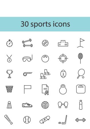 Set of black sports icons. Vector illustration.のイラスト素材
