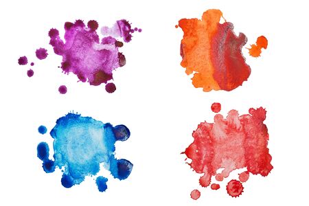 Colorful watercolor blots and splashes. Aquarelle background, wallpaper.の写真素材