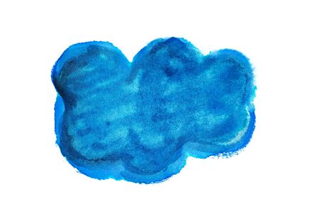 Painted in watercolor cloud isolated on white background.の写真素材