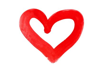 Colorful watercolor heart isolated on white background.の写真素材