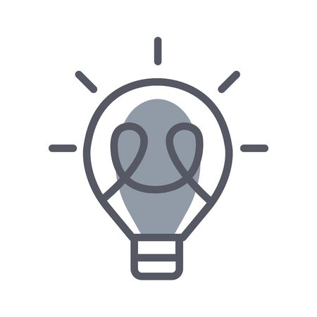 Light Bulb line icon vector, isolated on white background. Electric lamp.のイラスト素材