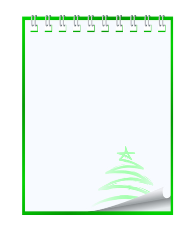 Paper notebook with xmas tree illustrationのイラスト素材