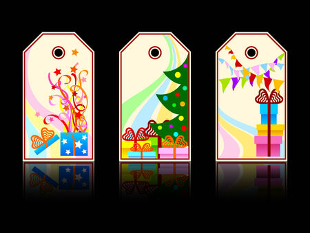 Cartoon xmas labelsのイラスト素材