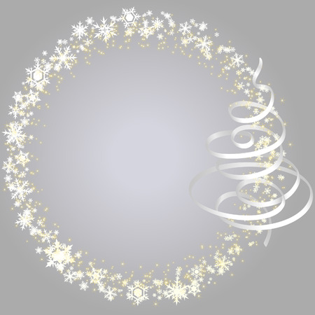 Xmas frame with snowlakesのイラスト素材