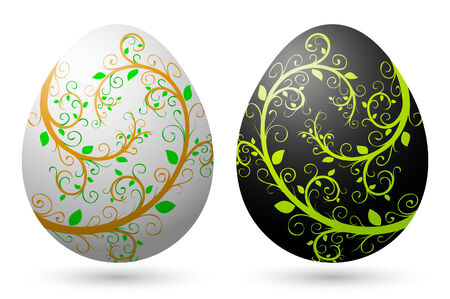 Easter eggs with floral decorations 2のイラスト素材