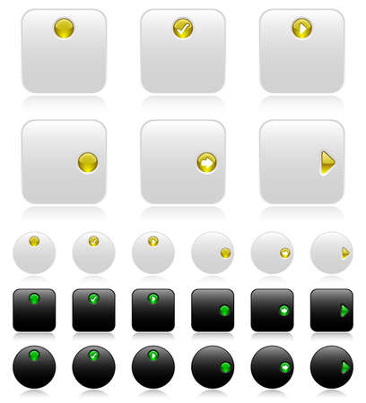 Web buttons (black and white variations)-2のイラスト素材