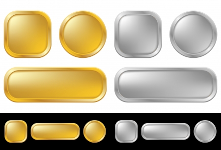 Gold and silver buttonsのイラスト素材
