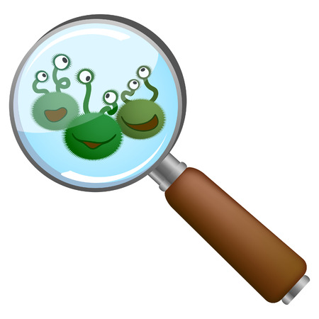 Microbes under loupeのイラスト素材