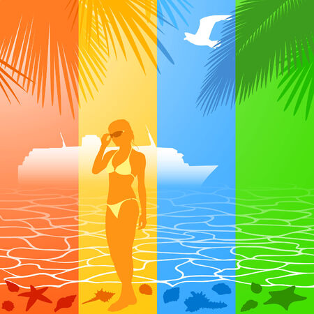 Summer holiday bannersのイラスト素材