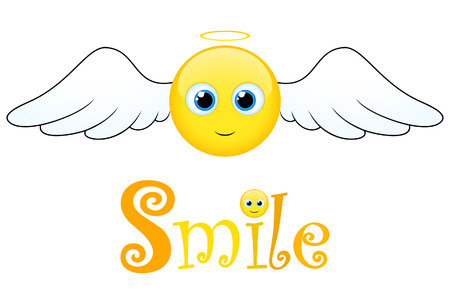 Happy Smile with wingsのイラスト素材