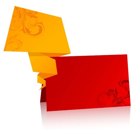 Paper origami speech bubbleのイラスト素材