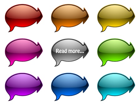 Glassy speech bubble with arrowsのイラスト素材