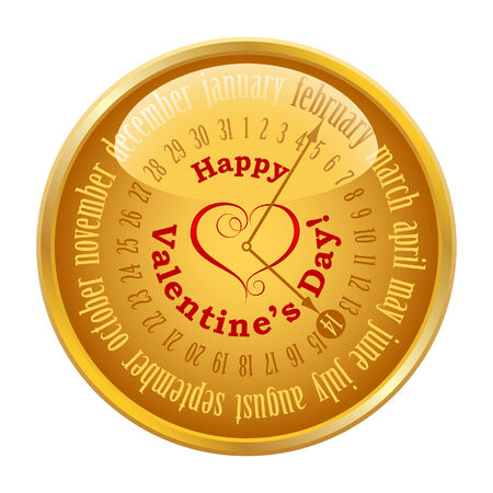 Gold button with calendarのイラスト素材