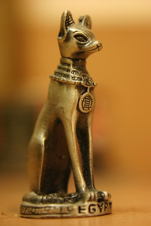 Egyptian figurine of a catの写真素材