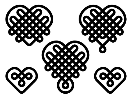 Chinese knots in form of heartのイラスト素材