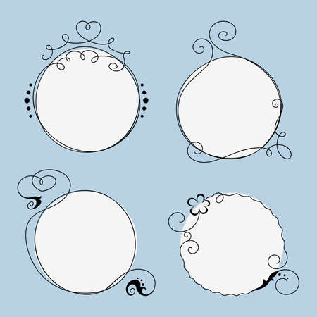 Hand drawn frames 3. Design elements in vectorのイラスト素材