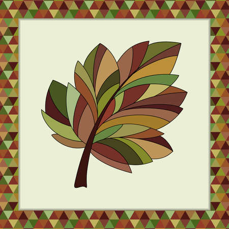 Autumn leaf in a frame (simple picture). Vectorのイラスト素材