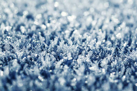 beautiful natural background of carved shiny blue frost crystalsの写真素材