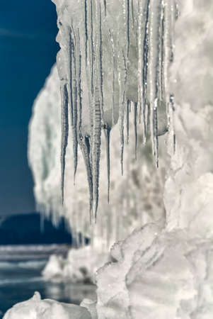 ice icicles and snow Capeの写真素材