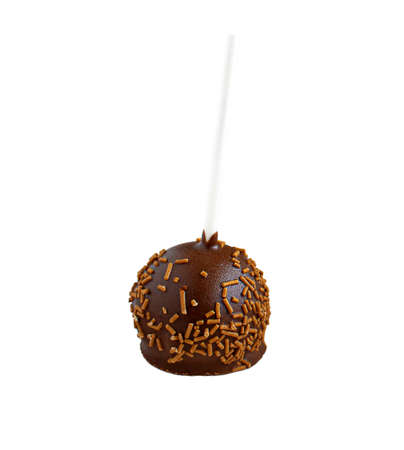 one chocolate keykpops with chocolate powder on a white background isolate.の写真素材
