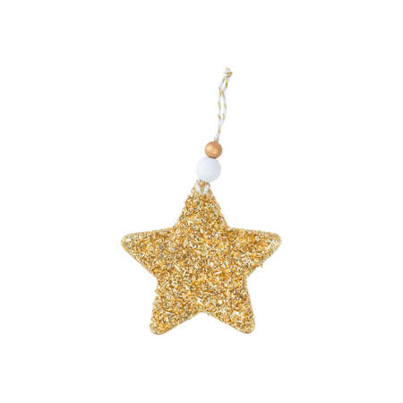 Christmas Tree Toy Figure Star Golden isolated.の写真素材