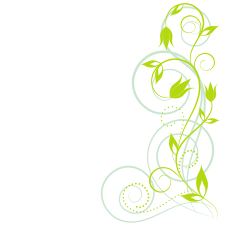 Abstract vertical floral background with place for your text. Vector branch with leaves for greeting and invitation card.のイラスト素材