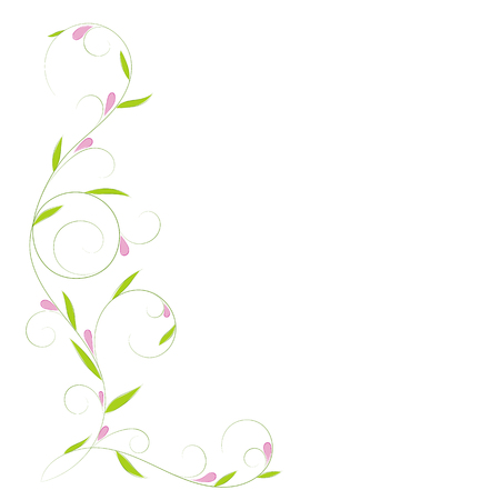 Abstract vertical floral swirl with place for your text. Vertical vector branch with leaves for greeting and invitation card.のイラスト素材