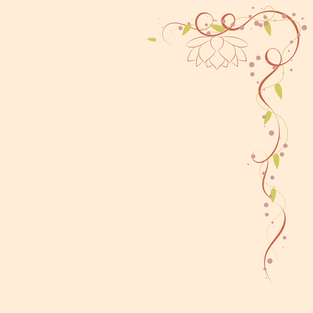 Abstract vertical floral background with place for your text. Vector Lotus flower with swirl for greeting and invitation card.のイラスト素材