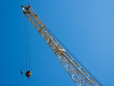 port crane with blue skyの写真素材