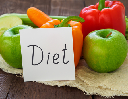 Diet for health of vegetables, nutrition, slimming, weight loss. A raw food diet as a lifestyle.の写真素材