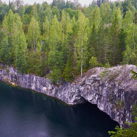 marble quarry, canyon, harsh Northern nature